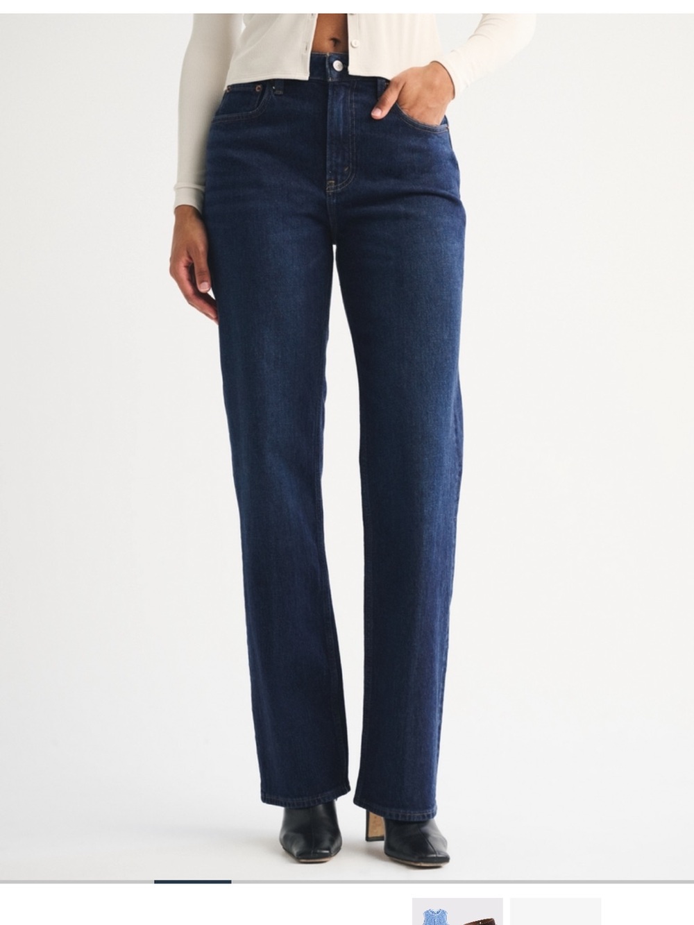 Classic High-Rise Straight Jeans in Dark Blue- Size 31 Short Length